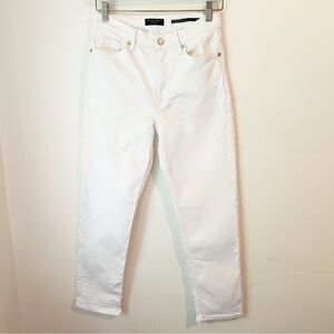 Banana Republic Premium Denim, High Rise, Straight Leg Jeans in White Sz 27